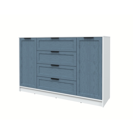 Тумба Тренд КТ-Т160 (Белый ЛДСП/ Дуб лазурный ЛМДФ) Ш1600 В1020 Г451